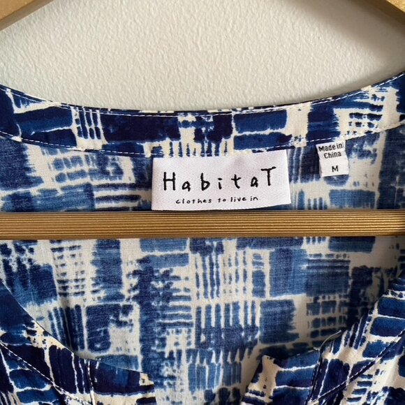 Habitat Blue and White Mayan Border Tunic Top - Picture 3 of 12